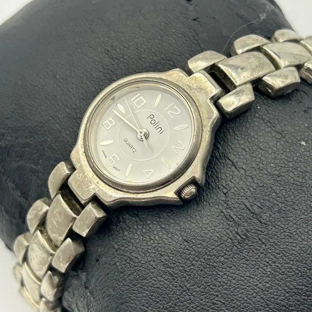 Polini Silver Stainless Steel Women’s Watch Working New Battery